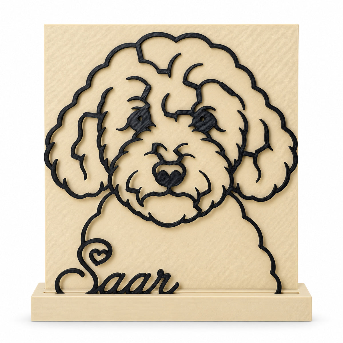 Beige basis · zwart portret