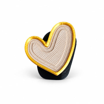 Hart beige met gouden rand